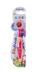 فرشاة أسنان الأطفال باللون الوردي